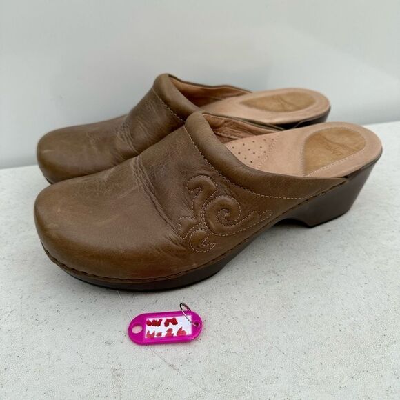 Dansko Brenda Mule Clogs Brown Green Burnished Leather Size 41-10,5-11 - Picture 1 of 8